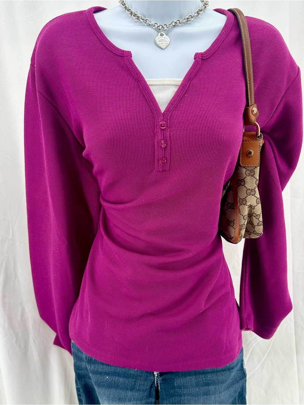 Plus Size 2000s Henley Elena Gilbert Core Top